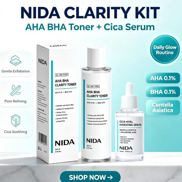 Set Perawatan Kulit NIDA Hydra - Aha Bha Exfoliant ulasan dan harga