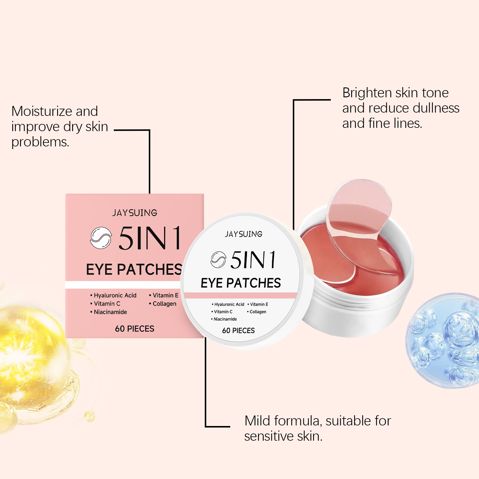 JAYSUING 5-in-1 Patch Mata Ber - Hyaluronic Acid Serum ulasan dan harga