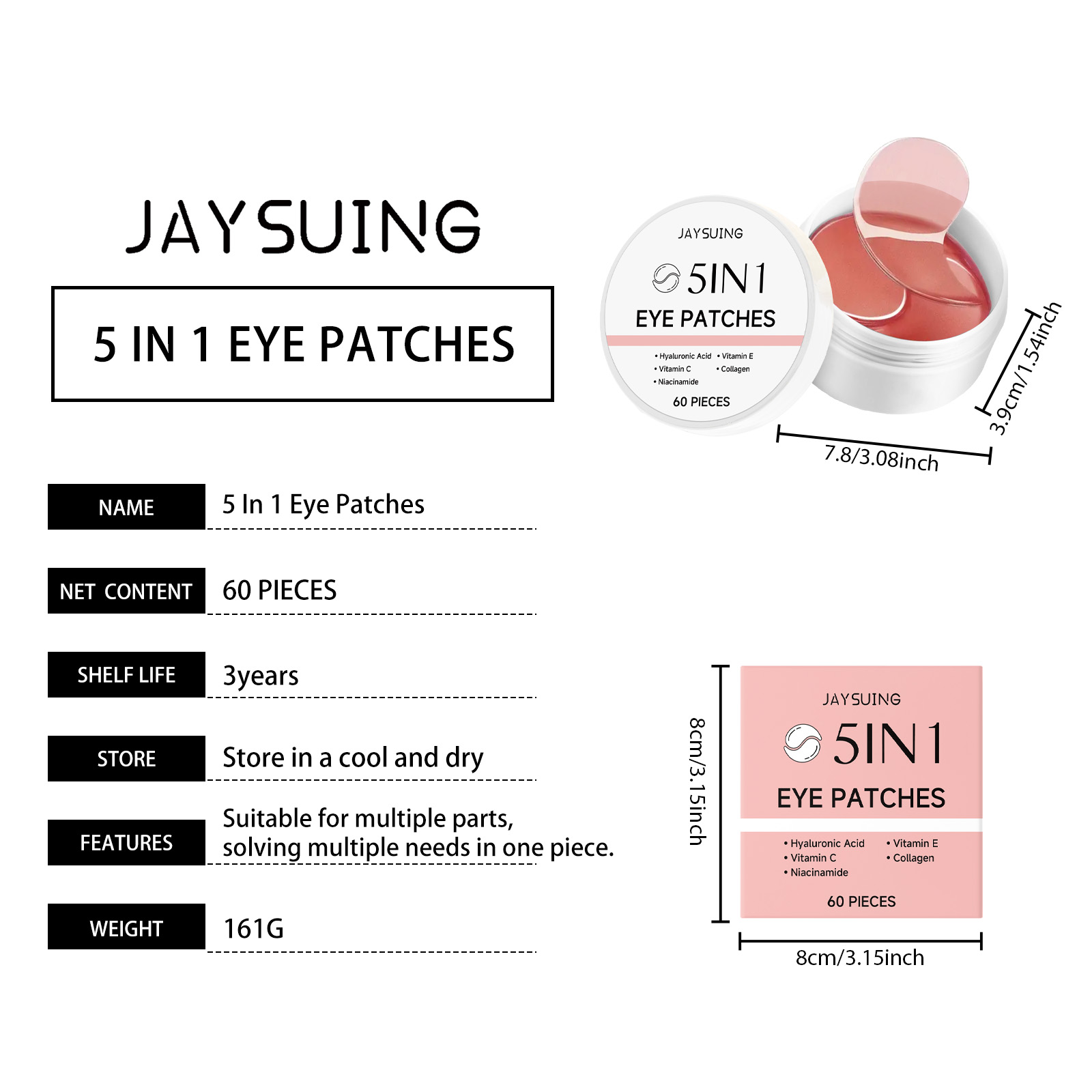 JAYSUING 5-in-1 Patch Mata Ber - Hyaluronic Acid Serum ulasan dan harga